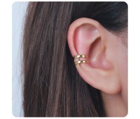 1Micron Gold Plated Double Curve Ear Cuff EC-1138n-GP